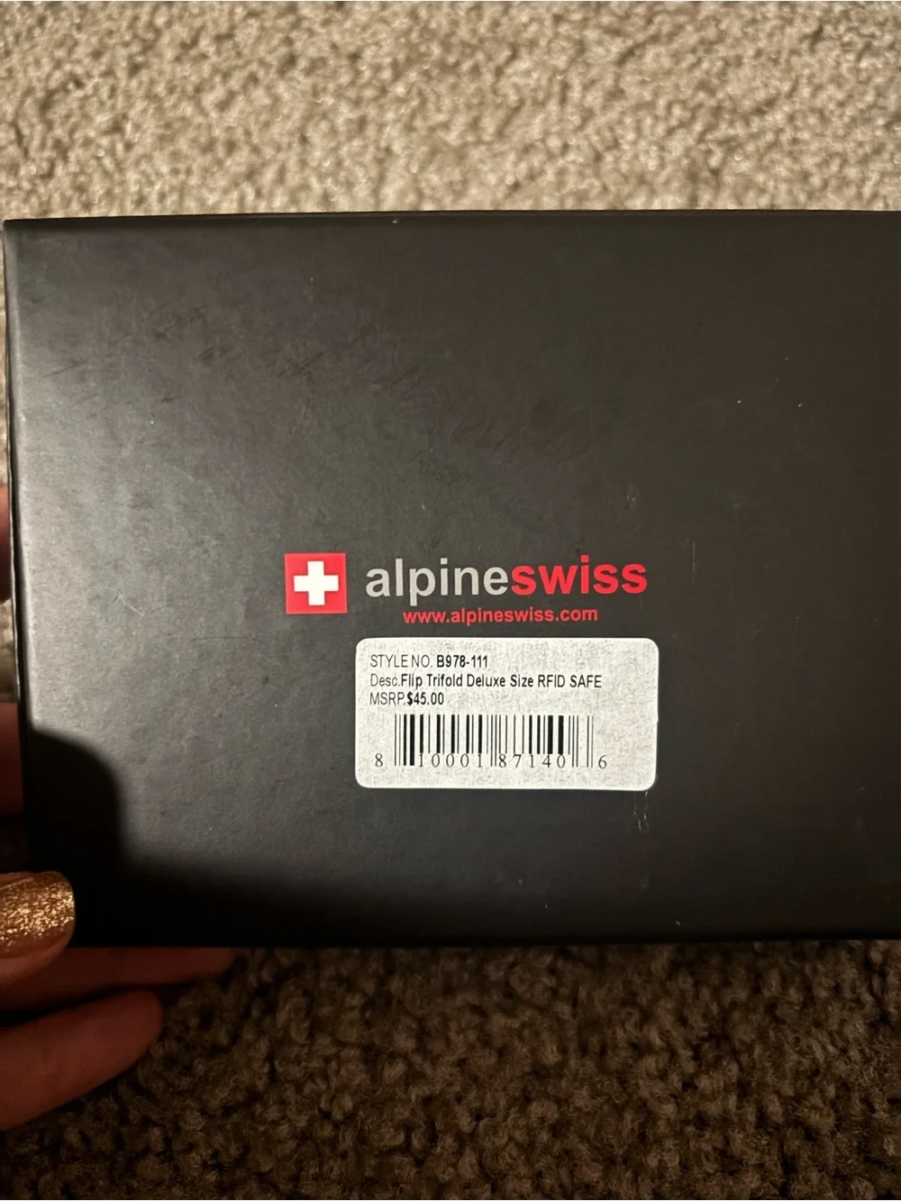 alpine swiss Brown Leather Mens Wallet Brand New